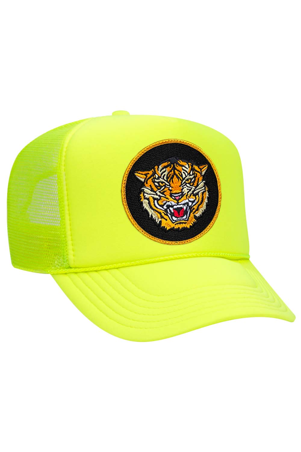 Trucker Hat Neon Yellow Dad Hat DREAMLAND TIGER VINTAGE TRUCKER