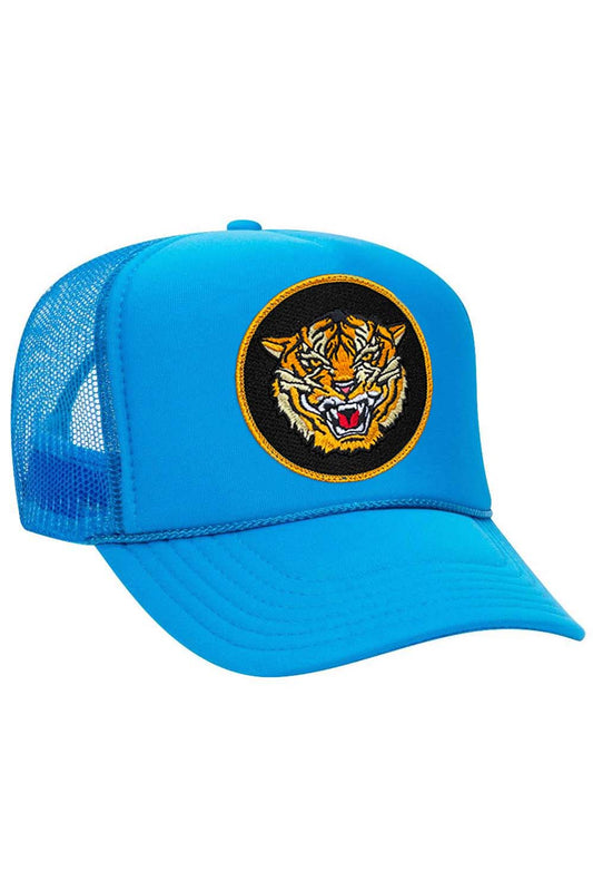 DREAMLAND TIGER VINTAGE TRUCKER HAT - NEON BLUE