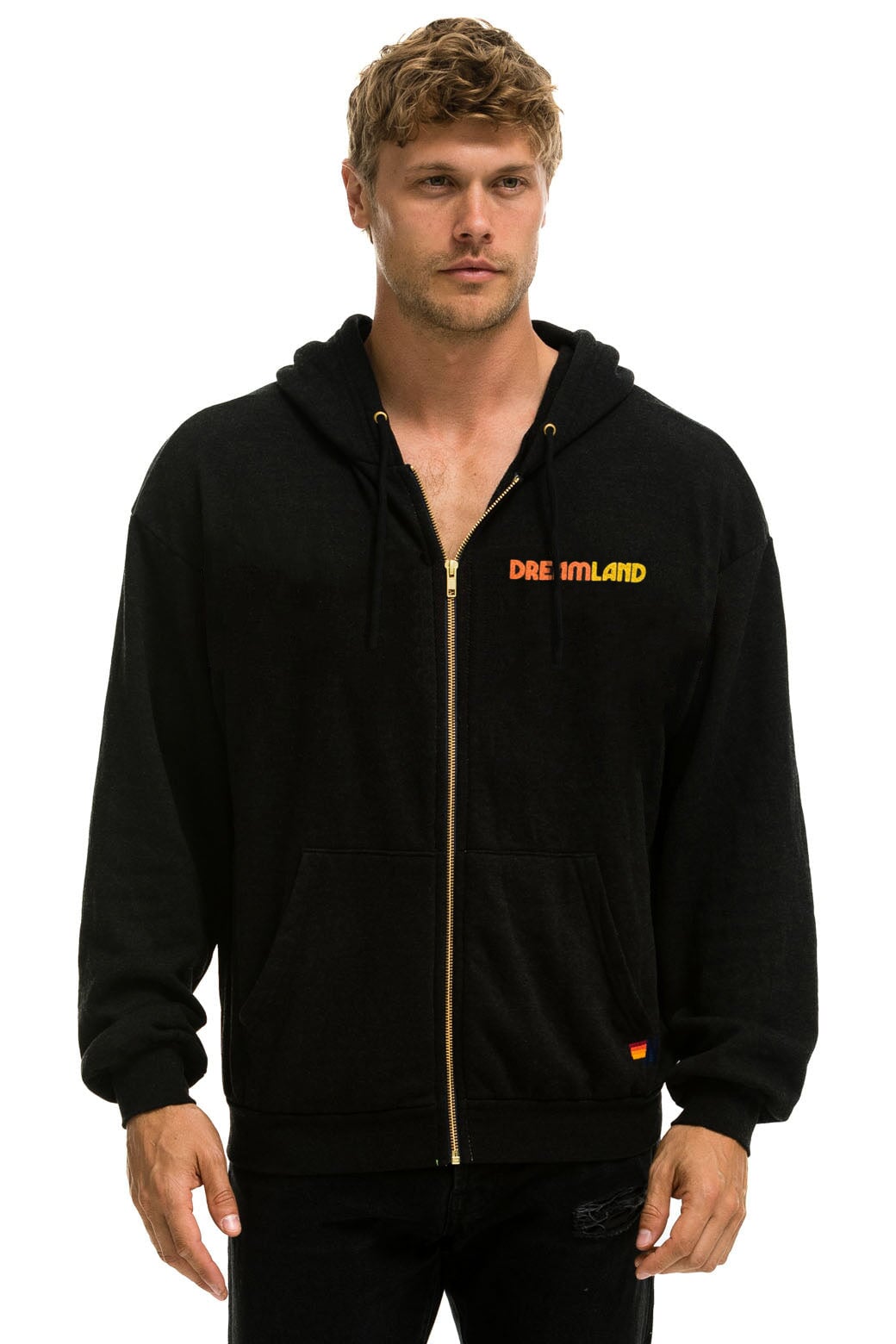 DREAMLAND TIGER RELAXED ZIP HOODIE - BLACK