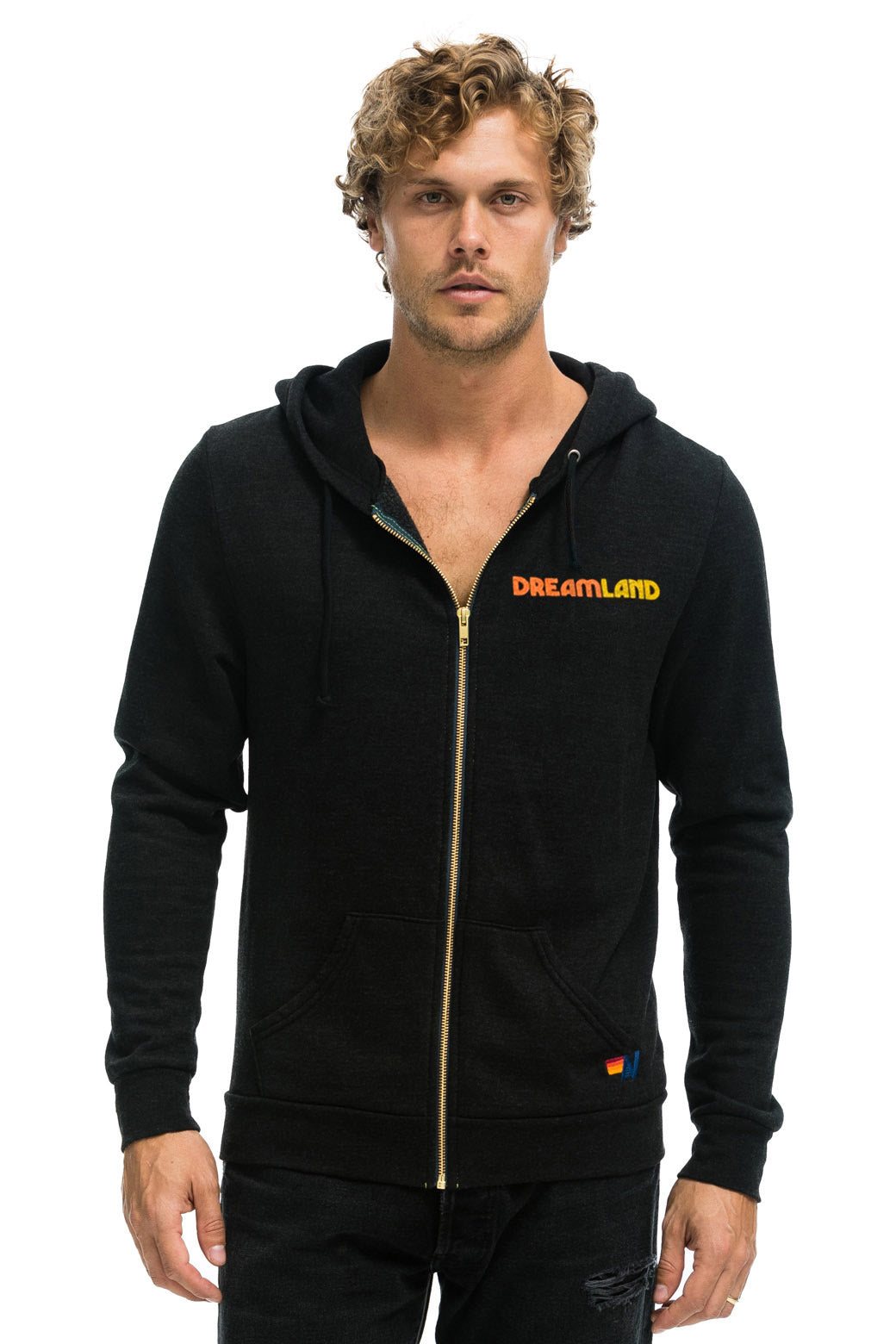 DREAMLAND LOGO ZIP HOODIE - BLACK